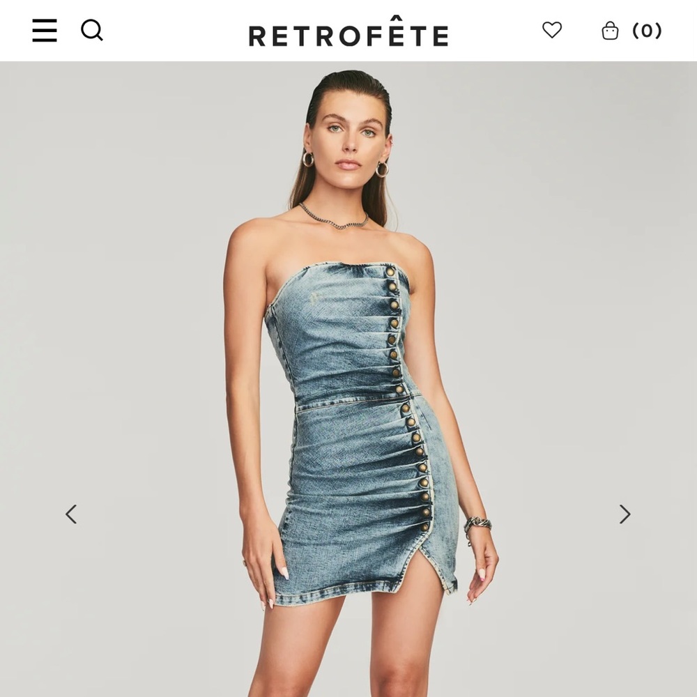 Retrofete Megh denim button down dress NWT medium